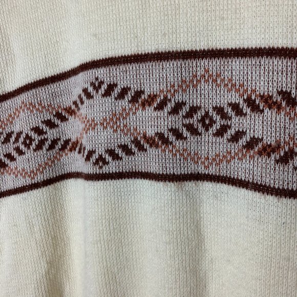 Claude Vintage Cream and Brown Sweater Crewneck M - Picture 2 of 9